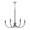 Maxim Charlton 5-Light 26" Wide Black / Antique Brass Chandelier 11375BKAB